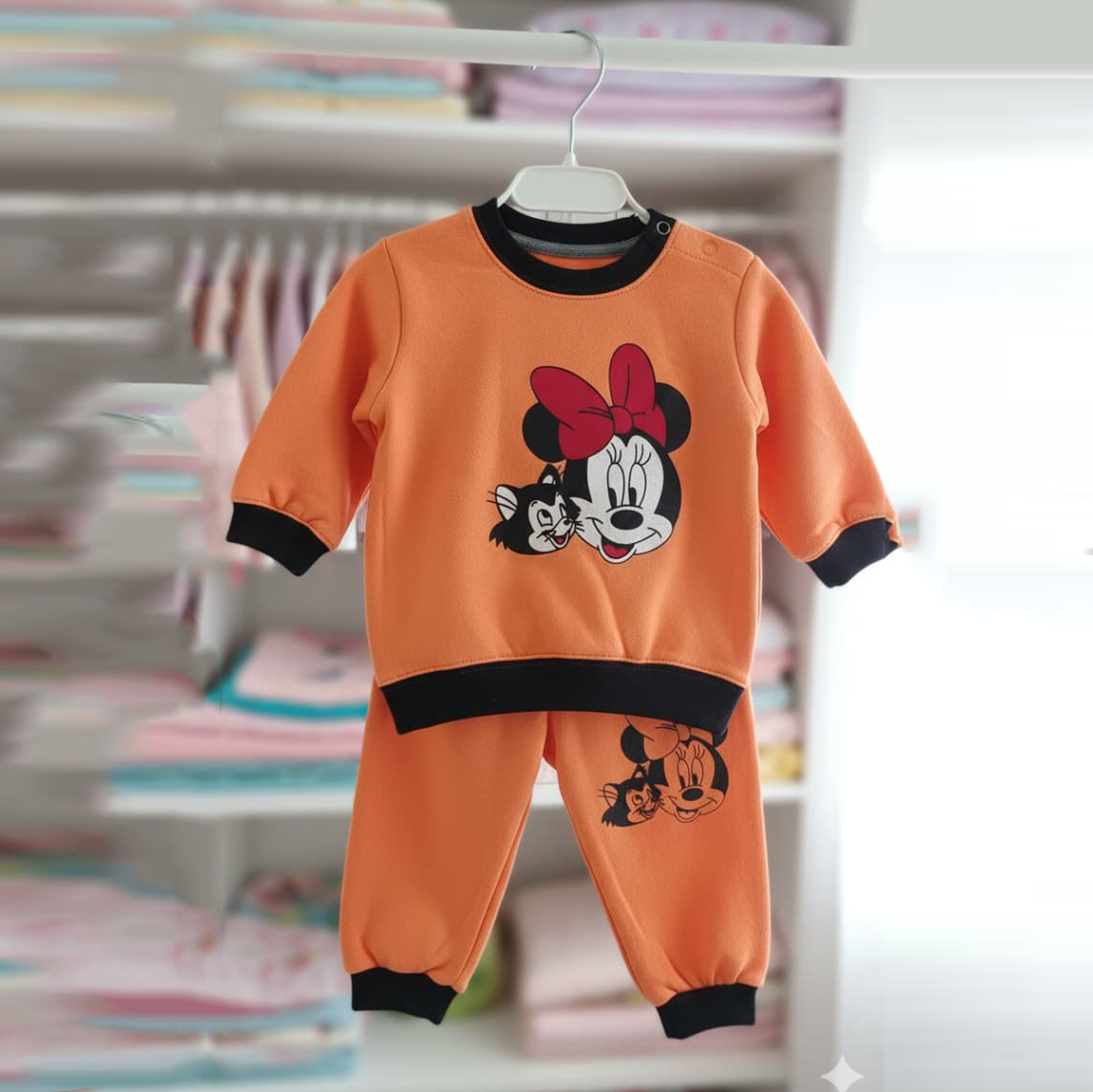 Minnie Mouse Orange Baby Sweatshirt – Soft Fleece Winter Top for Infants – Florax Mini Minnie Mouse Orange Baby Sweatshirt – Soft Fleece Winter Top for Infants